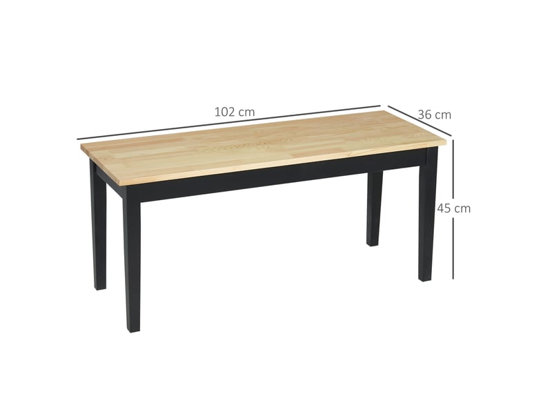  Banc 2 places 102x36x45 cm patins antidérapants bois naturel  - Conforama E
