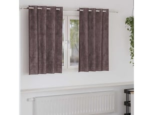 Lot de 2 rideaux en velours, rideaux de fenêtre marron 140 x 140 cm velours cf44227
