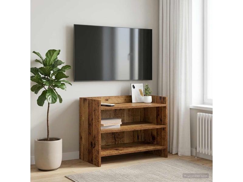  Meuble tv - banc tv - meuble de rangement 60 x 33 x 47 cm bois ancien bois d'ingénierie  - Conforama B