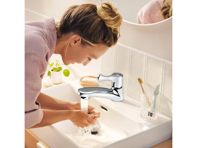  Robinet salle bain, robinet lave main eau froide, robinet eau froide uniquement, monocommande robinet lavabo, robinet eau froide lave main  - Conforama D