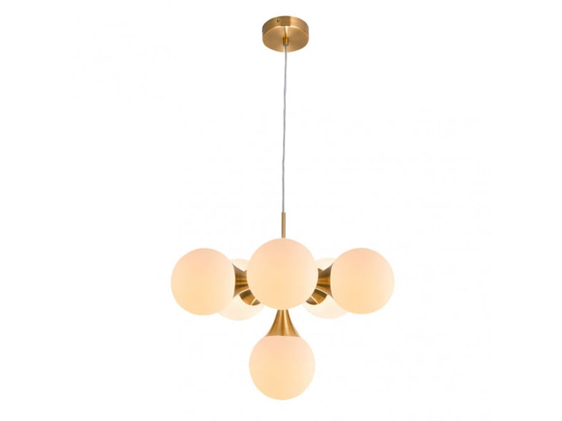  Fabrilamp frey, suspension, moderne, 6 x e14, doré, 43-110 x 44 x 44 cm 142896029 - Conforama C
