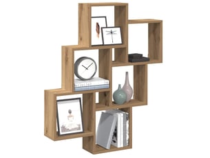 Étagère murale, étagère flottante, étagères de rangement sous forme de cube chêne artisanal 78x15x93 cm