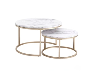 Table basse rond(e) coloris blanc MAISENTIEL  - 80 cmx60 cm