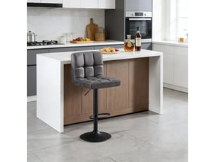 Tabouret de bar 44x38x114cm – tabouret de bar réglable en hauteur et rotatif à 360° avec dossier – simili-cuir - anthracite