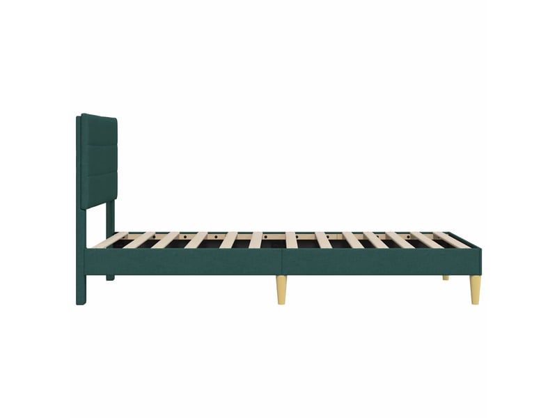  Lit simple- lit adulte -  cadre de lit avec tête de lit vert foncé 90 x 200 cm tissu  - Conforama D