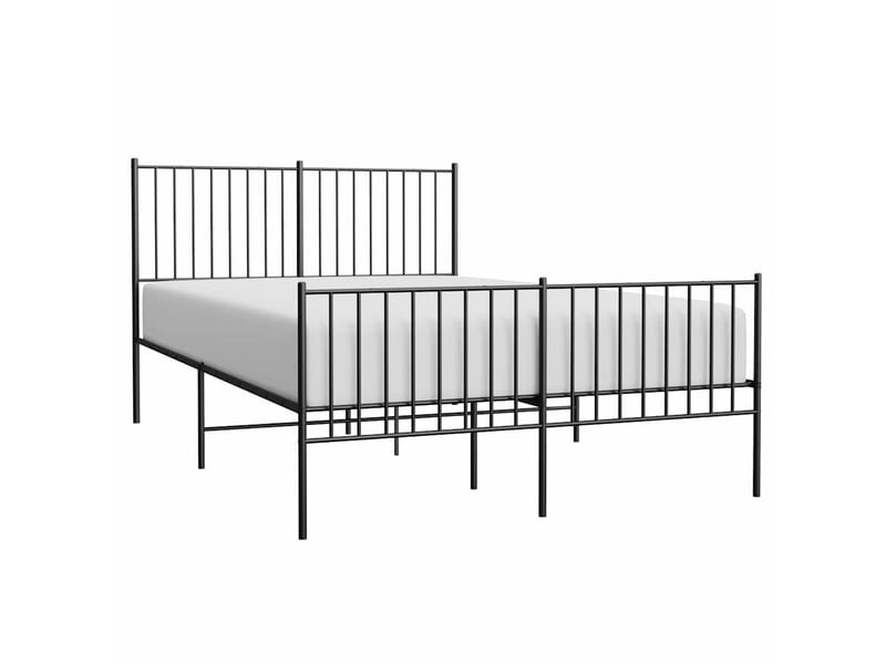  Lit double- lit adulte -  cadre de lit métal sans matelas avec pied de lit noir 135x190cm  - Conforama D