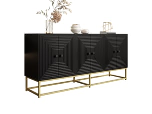 Buffet 2 porte(s) OOIILLEE - 160 cm coloris noir