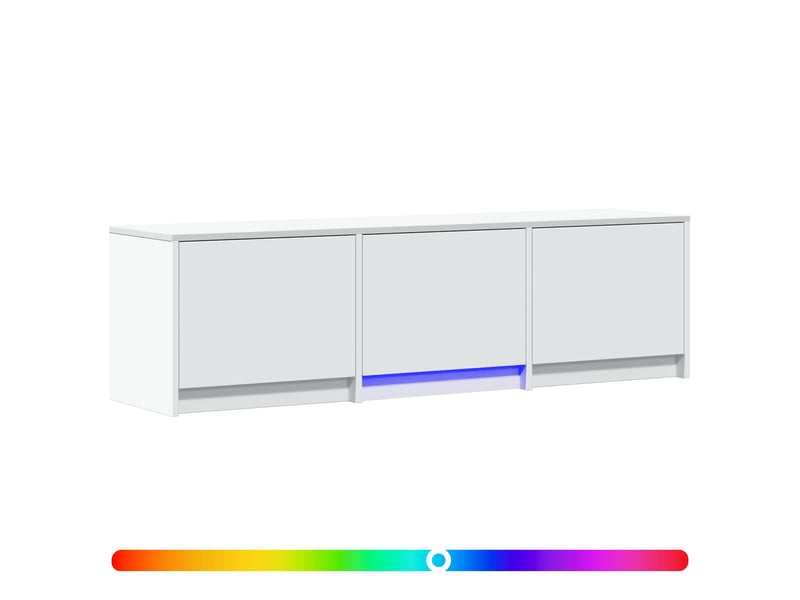  Meuble tv - banc tv - meuble de rangement avec led 140 x 34 x 40 cm blanc bois d’ingénierie  - Conforama A