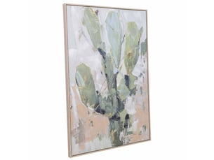 Tableau peint à la main avec cadre en bois vert clair 83x4x123h cm