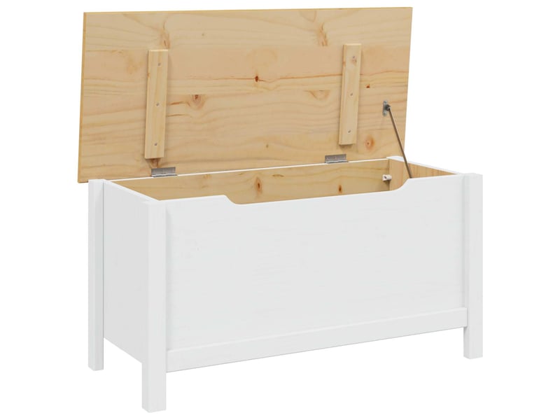  Boîte de rangement, coffre de rangement hill blanc et marron miel 90x40x45 cm  - Conforama D