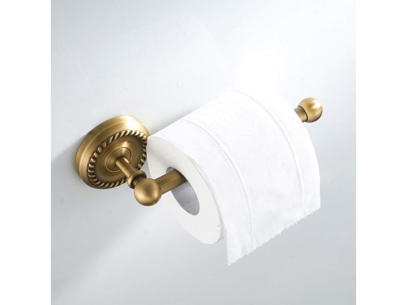  Porte-papier toilette mural laiton antique  rétro porte-rouleau de papier wc avec support  - Conforama C