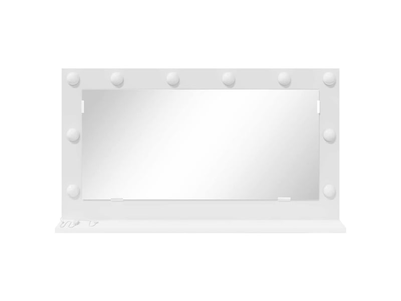Miroir de vanité, miroir de coiffeuse blanc 80 x 45 x 18 cm verre et bois composite cf62741 - Conforama D