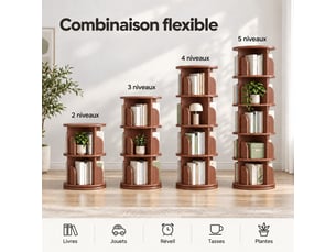 Bibliotheque coloris marron 5 étagère(s) <strong></strong> <strong></strong> - 46 cm x 157 cm