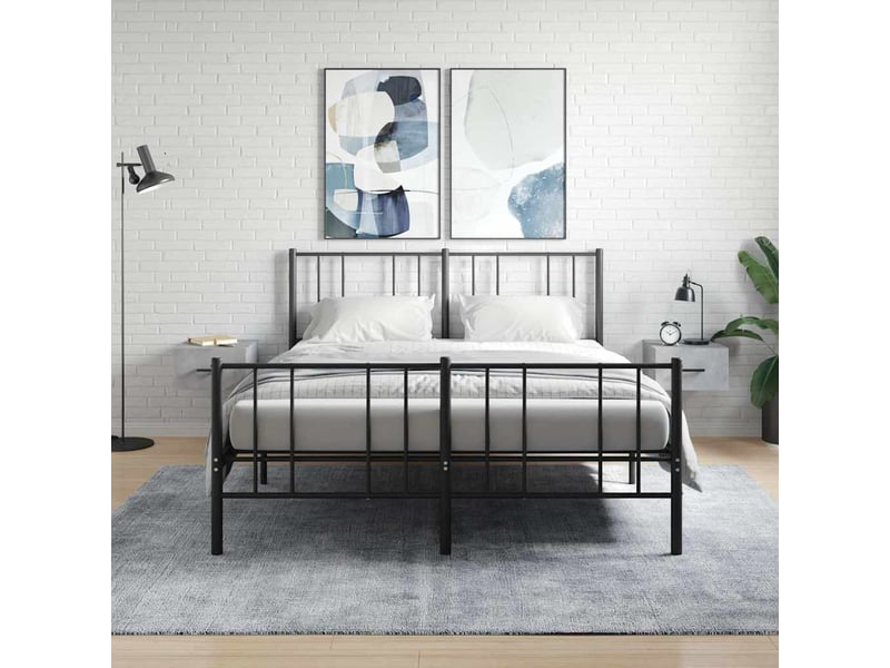  Lot de 2 table de chevet murales, table d'appoint gris béton 35x35x20 cm shl4257  - Conforama B