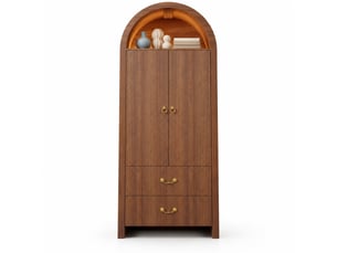 Armoire 2 porte(s) battante  2 tiroir(s) BEAOK  coloris marron largeur 76 cm
