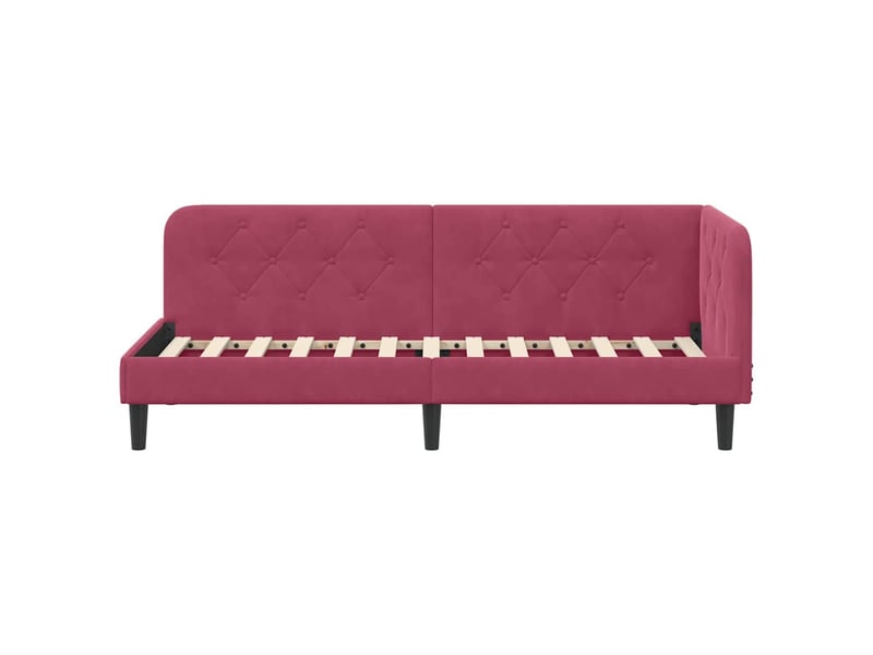 Lit simple- lit adulte - cadre de lit d'angle bordeaux 80 x 200 cm velours - Conforama D