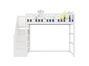 Lit mezzanine 90x200 cm MEUBLIV   coloris blanc