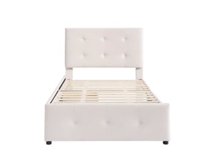 Lit simple 90x200 cm FEEOHOME   coloris beige