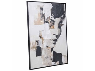 Tableau peint à la main avec cadre en bois multicolore 83x4x123h cm