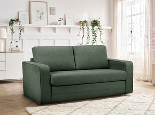 Canapé droit convertible BOBOCHIC COME 2 places Tissu vert