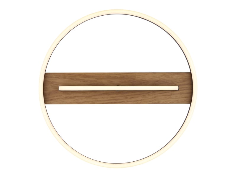  Plafonnier semi-encastré à led intégré de 40,5 cm, aspect bois, led 3 000 k  - Conforama D