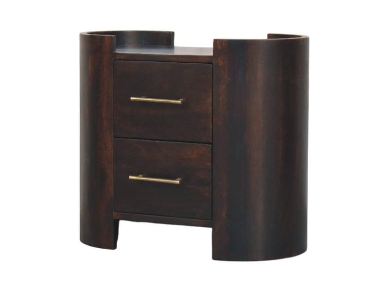  Artisan furniture bois massif table de chevet valencia à deux tiroirs, marron  - Conforama C