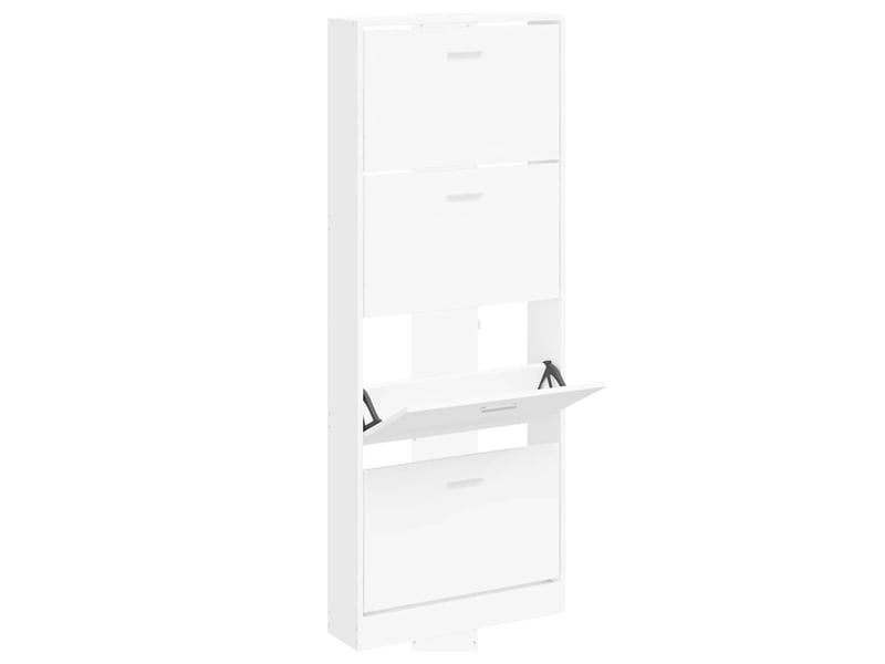  Meuble à chaussure | armoire à chaussures blanc 59x17x150 cm bois d'ingénierie  - Conforama C