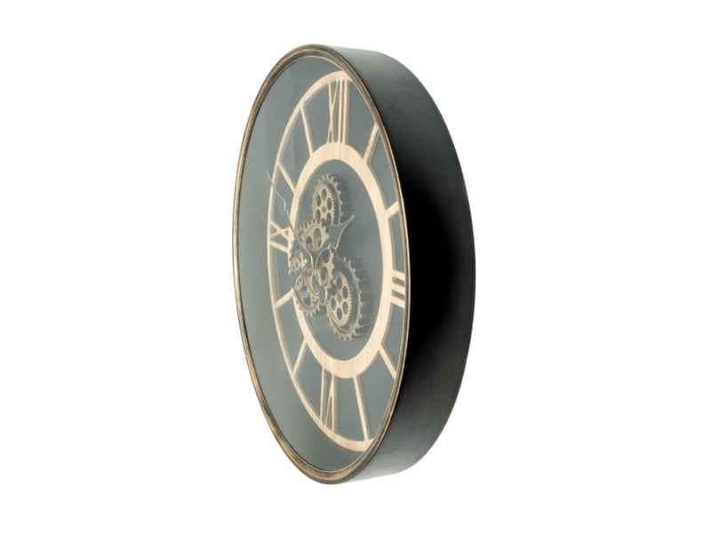  Horloge murale fabrilamp durcal 60 x 60 cm marronhêtredoré engrenages mobiles 216010016 - Conforama C