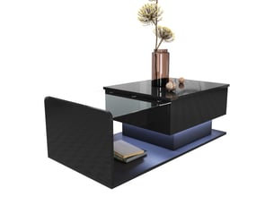 Table basse rectangulaire coloris noir LPOSPI - 50 cmx100 cm