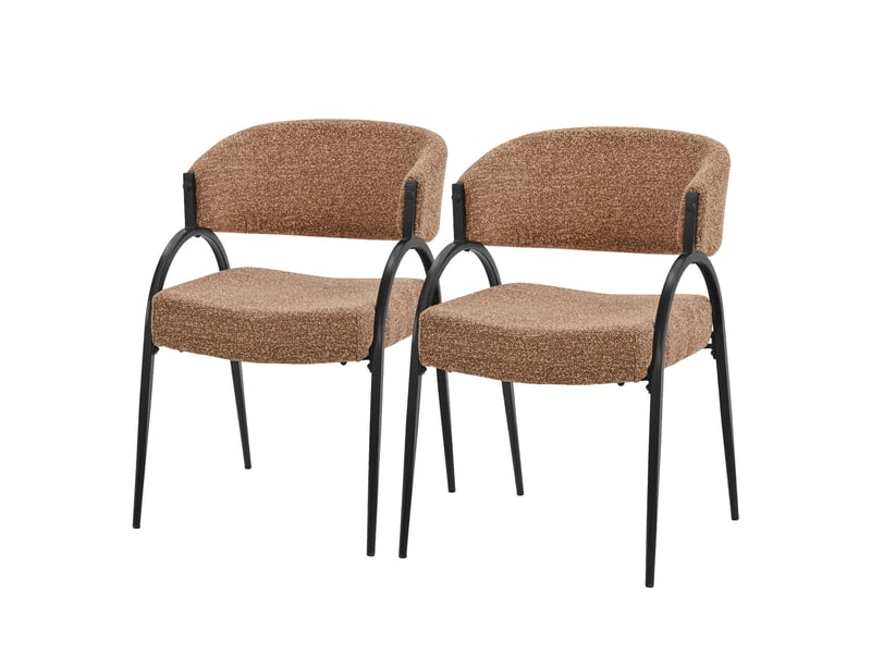  Ml-design lot de 2 chaises de salle à manger rembourrées en tissu bouclé, avec accoudoirs et dossier incurvée, cadre en acier, rembourrage confortable, pour salon cuisine bureau, 120 kg, rouge ECD Germany GmbH - Conforama A