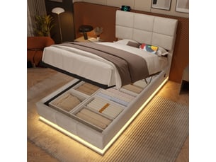 Lit coffre 90x200 cm <strong></strong> <strong>Bliss Lite</strong> coloris beige