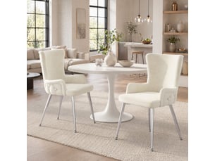 Lot de 2 chaises de salle à manger moderne 49x47x85 cm, repas confort salon, cadre métal, revêtement velours, beige et argenté
