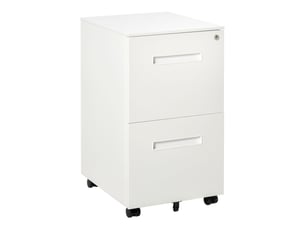 Classeur mobile, armoire de classement, cloison, verrouillage centralisé, structure en acier, 5 roulettes, blanc, 39 x 48 x 67 cm