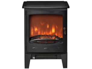 Cheminée électrique sur pied noire, effet flammes led, chauffage 900 w ou 1800 w