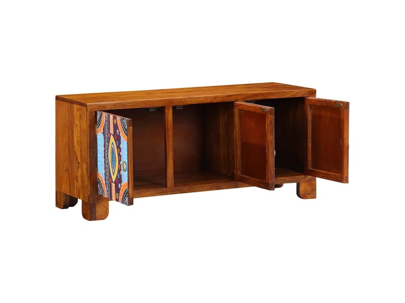  Banc à chaussures, banc de rangement avec stockage marron miel 100x35x45 cm  - Conforama C