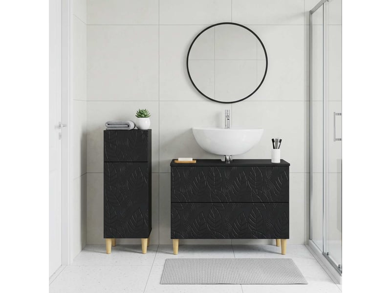  Ensemble de 2 meubles de salle de bain delft noir cf63124  - Conforama B