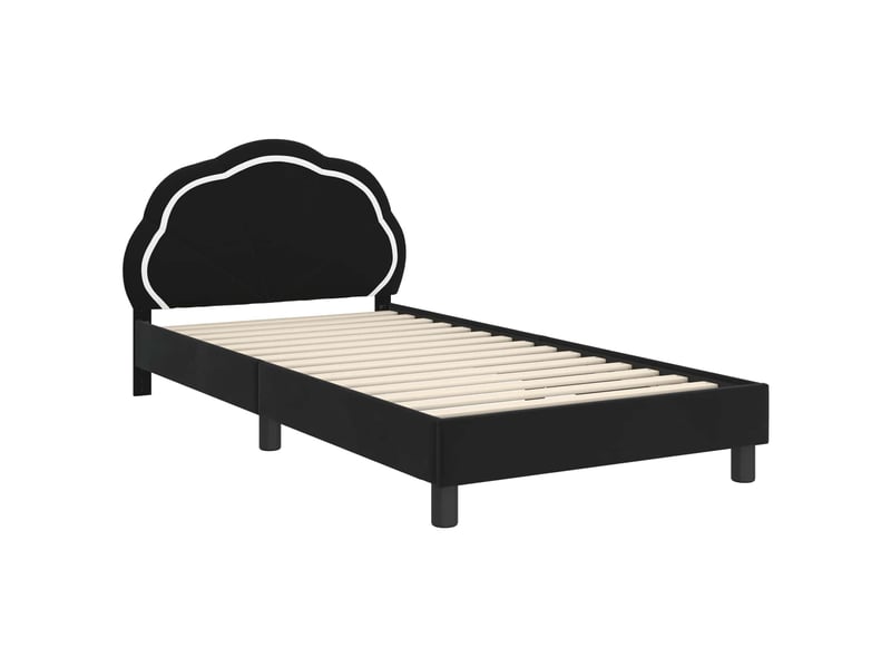  Cadre de lit pour enfants - lit jeune avec tête de lit noir 90 x 190 cm  - Conforama D