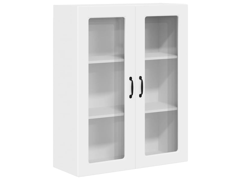  Meuble mural de cuisine, cabinet en verre mural blanc 80x31x100cm shl9404  - Conforama A