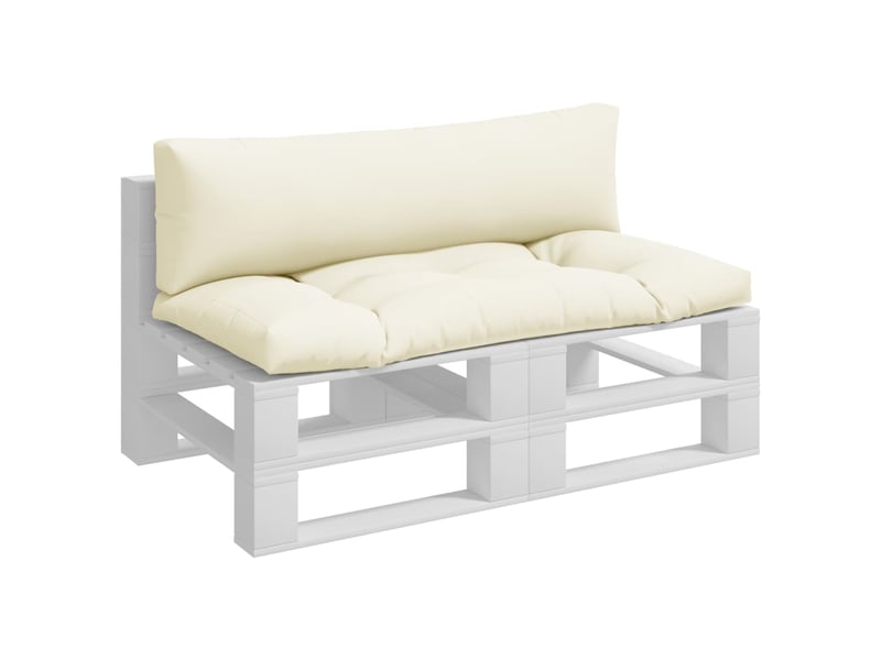 Lot de 2 coussins de palette, coussins de canapé crème tissu cf59523  - Conforama C