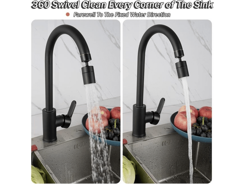  Aérateur de robinet (noir), robinet de cuisine pivotant à 360°, 2 modes d'économie d'eau pour évier de cuisine et robinet de salle de bain  - Conforama D