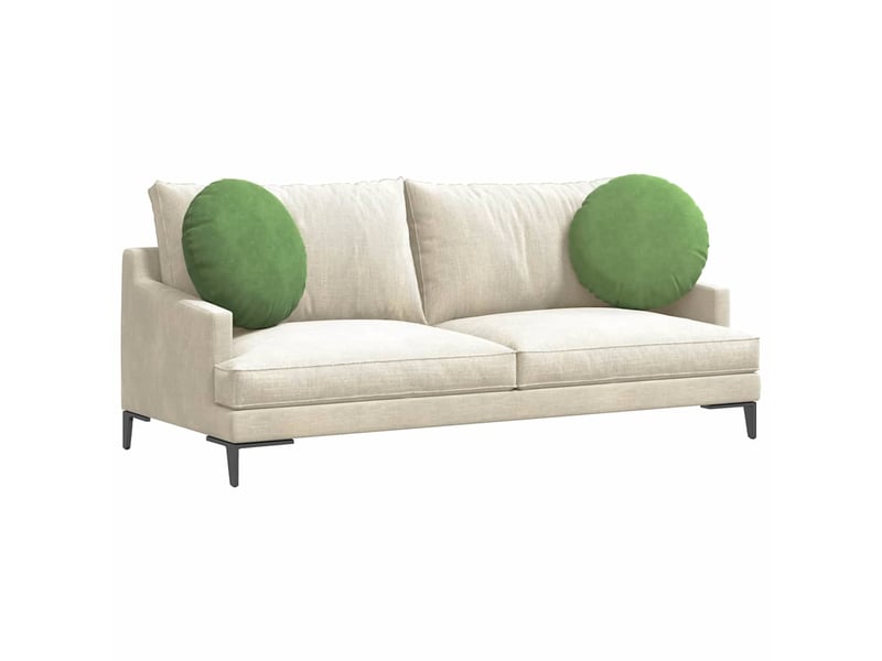  Lot de 2 coussins de siège, coussins décoratifs velours vert clair ø50 x 19 cm cf59916  - Conforama C
