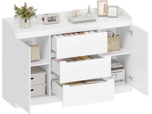Commode 3 tiroir(s) <strong></strong> <strong></strong> coloris blanc largeur 140 cm