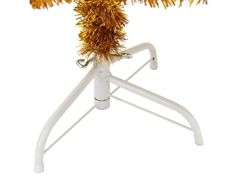  Demi sapin de noël, arbre de noël artificiel avec support doré 120 cm pet  - Conforama E