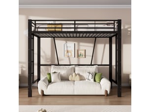Lit mezzanine 90x200 cm <strong></strong>  <strong></strong> coloris noir