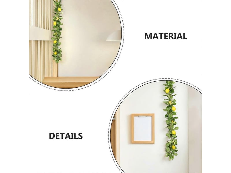  Guirlande de fruits, citrons artificiels décoratifs avec 2 tiges suspendues pour la maison  - Conforama D