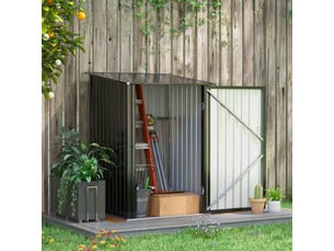 Abri de jardin 100x103x160 cm en acier avec toit incliné gris foncé chicfurn