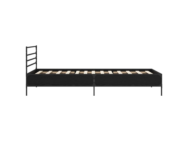 Lit simple- lit adulte - cadre de lit chêne noir 80 x 200 cm bois d'ingénierie - Conforama D
