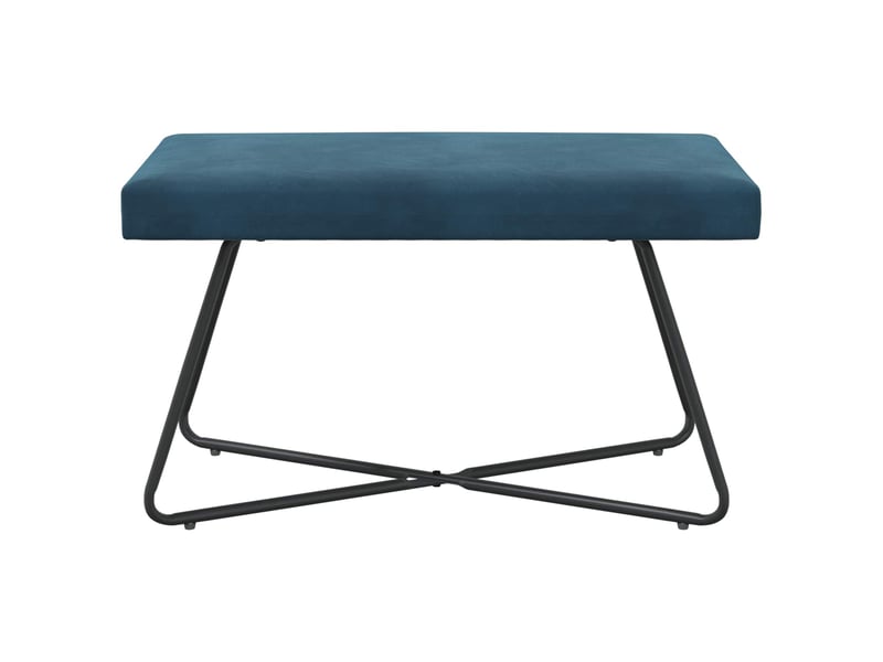Banc, canapé 2 places bleu 80x40x45 cm velours - Conforama E