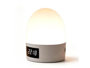 Lampe de chevet rechargeable avec horloge – tactile, variateur, 3 températures de couleur, anti-éblouissement