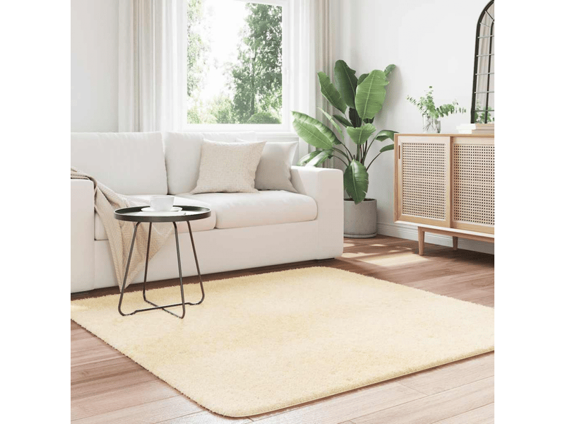  Tapis shaggy à poils longs navarra crème 160x160 cm polyester - comfortxl 4102871 - Conforama C